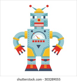 Old androin - vector concept. Old android vector illustration. Vector logo template. Design element.