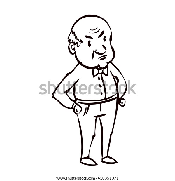 Old Angry Man Hand Drawn Cartoon Stock Vector (Royalty Free) 410351071 ...