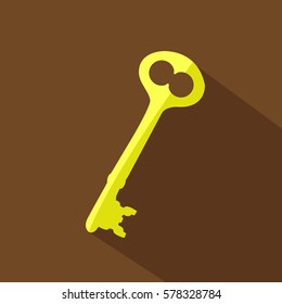old and antique golden modern key vector
