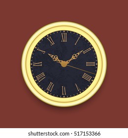 Old antique wall clock, eps10