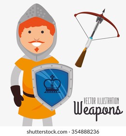 Old and antiques weapons graphic design, vector illustration