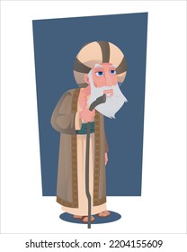An old old Arab sheikh, a man with an Ottoman crutch
