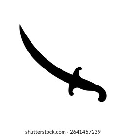 Old arab sword silhouette vector flat illustration design.