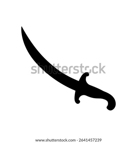 Old arab sword silhouette vector flat illustration design.