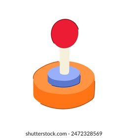 old arcade joystick cartoon. stick controller, isometric pixel, gamer pinball old arcade joystick sign. isolated symbol vector illustration