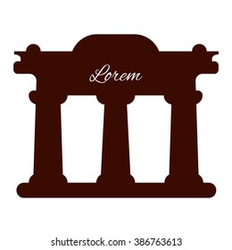 Old architecture building symbol