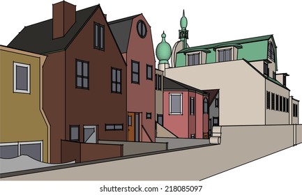 old architecture fairy tale sketch