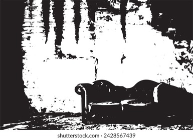 Old armchair in an old factory or warehouse.
