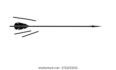 Símbolo de flecha vieja, silueta aislada negra