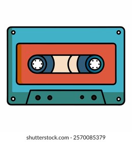 old audio cassette vector icon on white background