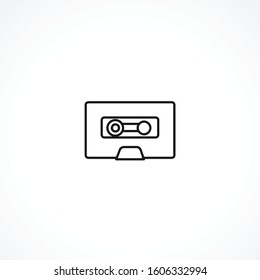 old audio tape icon on white background. old audio tape icon on white background. old audio tape icon on white background. 