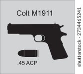 The old automatic pistol Colt M1911