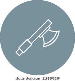 Old Axe line circle icon vector image. Can also be used for web apps, mobile apps and print media.