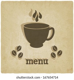 old background with coffee - vector illustration