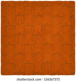 old background with pumpkins seamless pattern - vector illustration