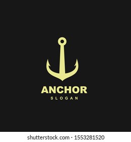 Old badge anchor gold logo icon design vector illustration