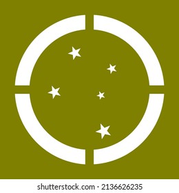 Old badge of the vehicles of the Brazilian Expeditionary Force (FEB), of the Brazilian Army. It is a circle with the Southern Cross.