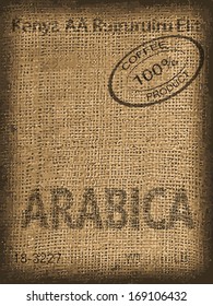 Old bag of Arabica coffee