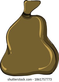 Old bag, illustration, vector on white background.