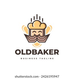 old baker bakery logo design
