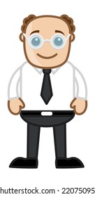 Old Bald Man - Vector Character Cartoon Illustration