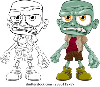An old, bald-headed zombie man with a grumpy expression, featuring a cartoon-style illustration