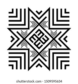 Old baltic Folk star or flower snowflake symbol.