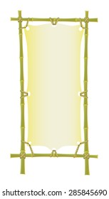 Old bamboo banner frame. Vector EPS 10.