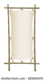 Old bamboo banner frame. Vector EPS 10.