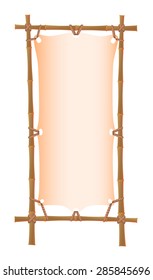 Old bamboo banner frame. Vector EPS 10.