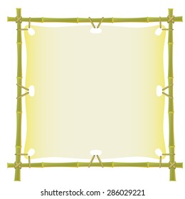 Old bamboo banner frame. Vector EPS 10.