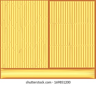 Old bamboo mat