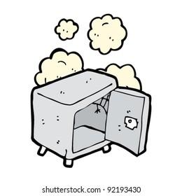 caricatura de caja fuerte del banco viejo