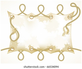 Old banner with a rope