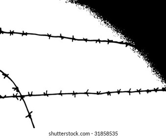 The old barbed wire symbolizing restriction of someone's freedom. vector illustration