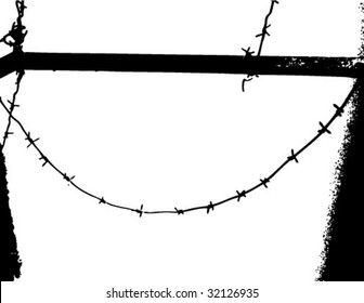 The old barbed wire symbolizing restriction of someone's freedom. vector illustration