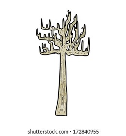 caricatura del árbol viejo desnudo