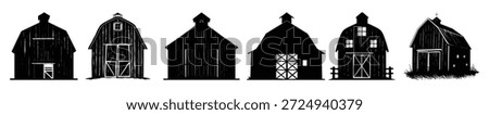 old barn farmhouse silhouette bundle