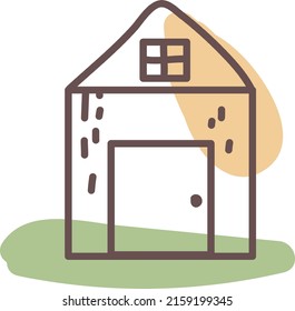 Old barn, illustration, vector on a white background.