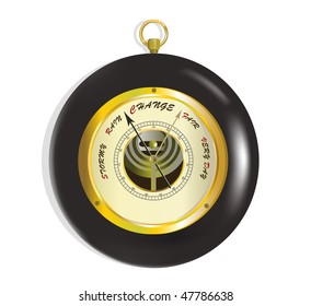 Old barometer, black with gold details