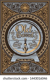 Old barrel  - ornate vintage decorative label