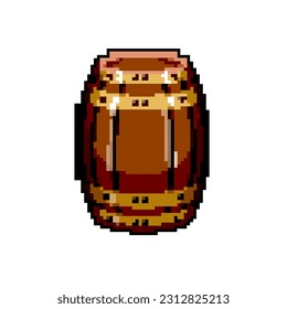 old barrel wine game pixel art retro vector. bit old barrel wine. old vintage illustration