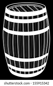 old barrel, wooden barrel, vector illustration