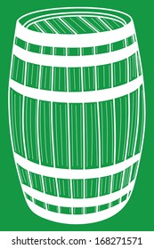 old barrel, wooden barrel, vector illustration 