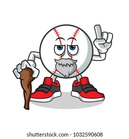 old baseball mascot vector cartoon illustration