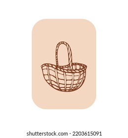 
etiqueta de la cesta antigua en el fondo blanco