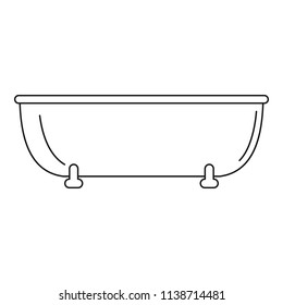 Old bathtub icon. Outline old bathtub vector icon for web design isolated on white background
