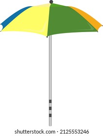 Old beach umbrella, illustration, vector on a white background.