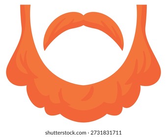 Barba velha e bigodes. Pêlos da face celta cor de laranja 
