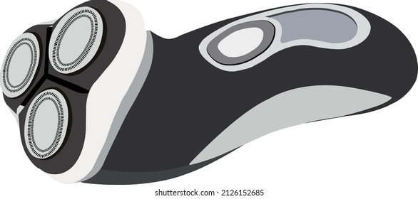 Old beard trimmer, illustration, vector on a white background.